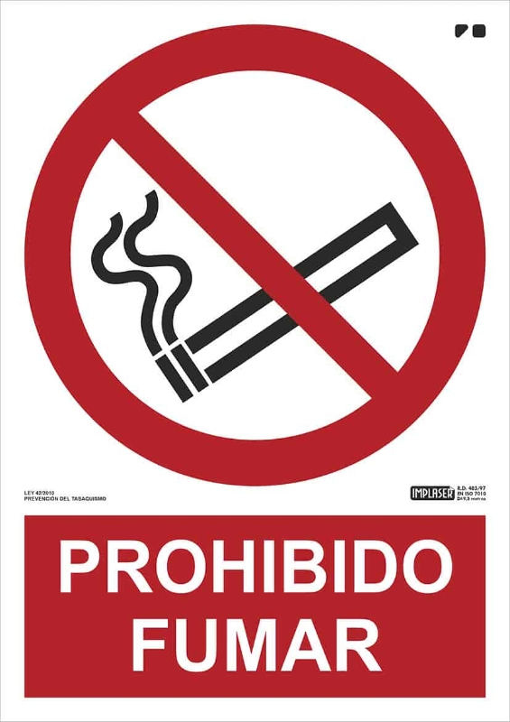 PROHIBIDO FUMAR 29,7X21 CM