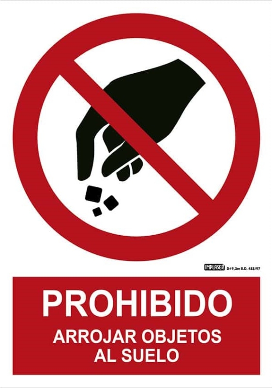 PROHIBIDO TIRAR OBJETOS 29,7X21 CM