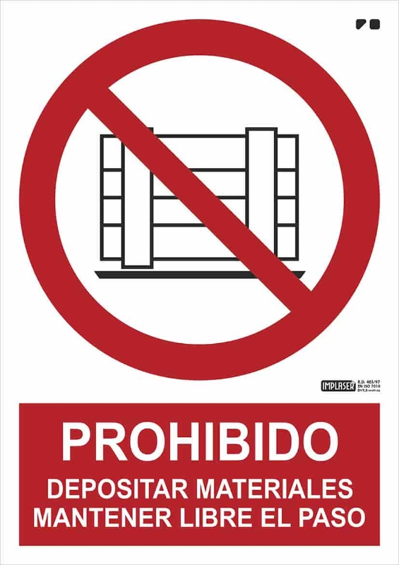 PROHIBIDO DEPOSITAR MATERIAL 29,7X21 CM