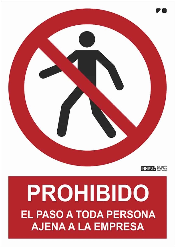 PROHIBIDO PASO PERSONA AJENA 29,7X21 CM