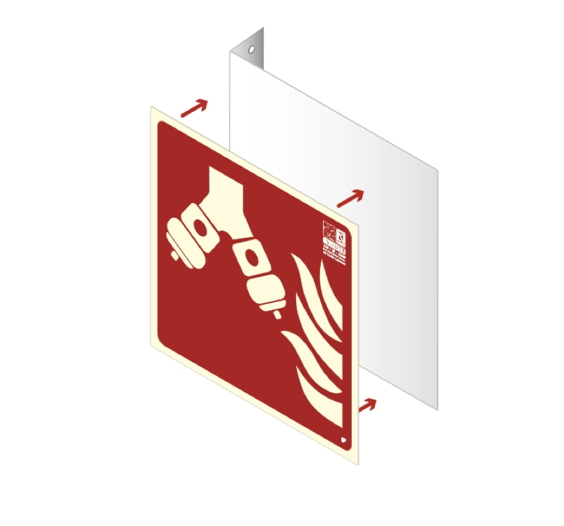BANDEROLA ALUMINIO SEÑAL  21,0 X 21,0 CM