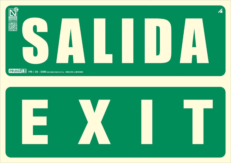 SALIDA EXIT CLASE B 29,7X21 CM