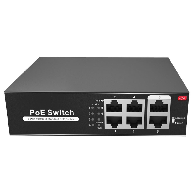 SWITCH 4PoE + 2RJ45 100Mbps 65W 220v