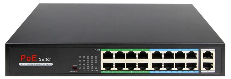 SWITCH 16PoE 10/100Mbps +2UPLINK 1Gb 160