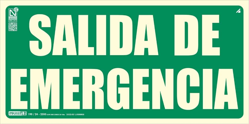 SALIDA DE EMERGENCIA CLASE B 32X16 CM