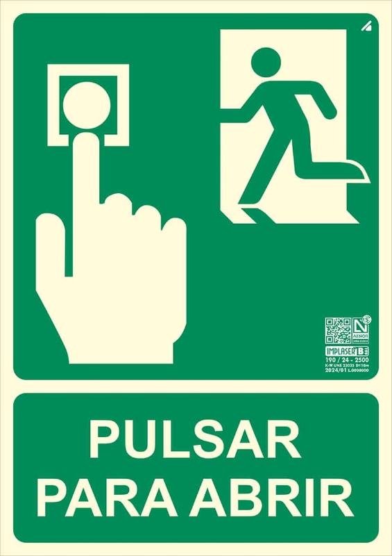 SEÑAL PULSAR ABRIR CLASE B 29,7X21 CM