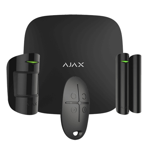 Ajax. Sistema de alarma inalámbrico GSM/LAN Jeweller 868MHz. Kit con Hub (batería de respaldo), detector PIR AJ-MOTIONPROTECT-W/
