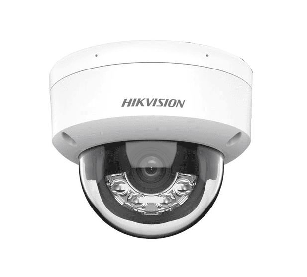 Hikvision. Minidomo antivandálico 4 MPx,  2,8mm ColorVu Luz Híbrida 30m. Micrófono. Detección de movimiento 2.0/Acusense. IP67. 
