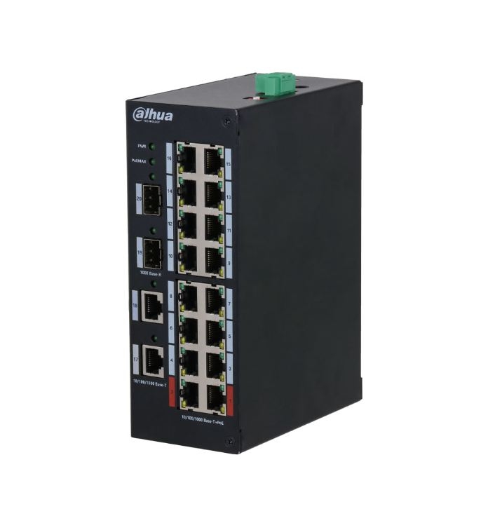 SWITCH 16PoE 190W INDUSTR +2SFP Gb