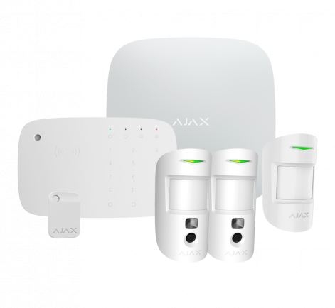 Ajax. KIT de alarma profesional. Certificado Grado 2. Comunicación Ethernet y Dual SIM GPRS. Incluye Ajax HUB2, 2 detectores PIR